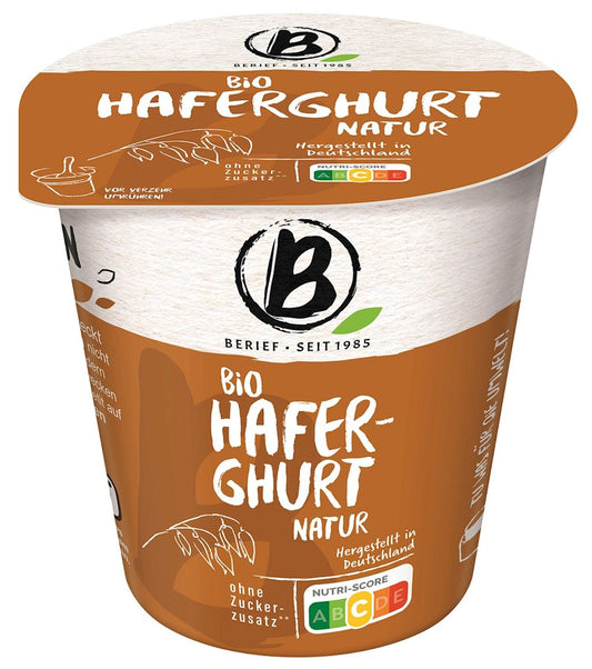 Natürliches Bio-Haferprodukt von BERIEF, 150 g, zeigt frisch verpackte Haferflocken in einer transparenten Schale