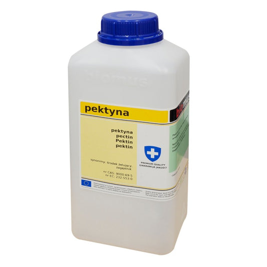 Zitruspektin von BIOMUS, 1kg Packung, feines Pektin für Kochen und Backen, sichtbarer Pektin-Karton und Produktbeschreibung.