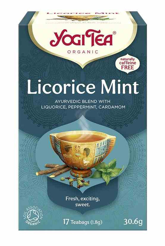 Biogo.de Yogi Tee Minze mit Lakritz BIO, 17 Teebeutel à 1,8 g, frischer Minz- und Lakritzgeschmack in Packung