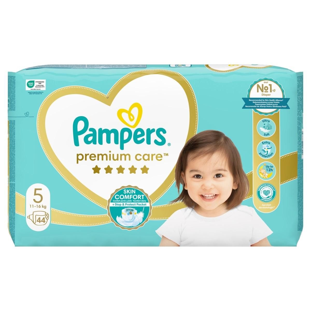 Premium Care Fraldas Tamanho 5 Pampers 44 Unidades