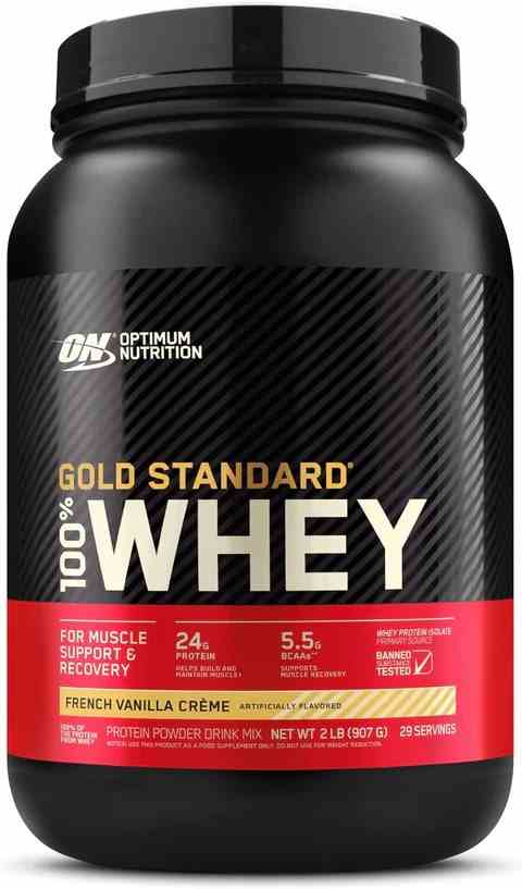 Optimum Nutrition Gold Standard Whey Protein mit französischer Vanillecreme, 900 g, cremige Geschmack, Proteinquelle für Muskelaufbau