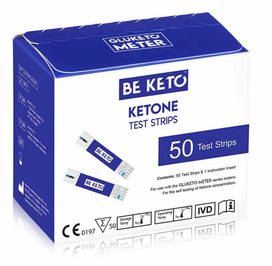 BeKeto GluKeto Teststreifen für Ketontest, 50 Stück, zur Überwachung der Ketose, von Biogo.de