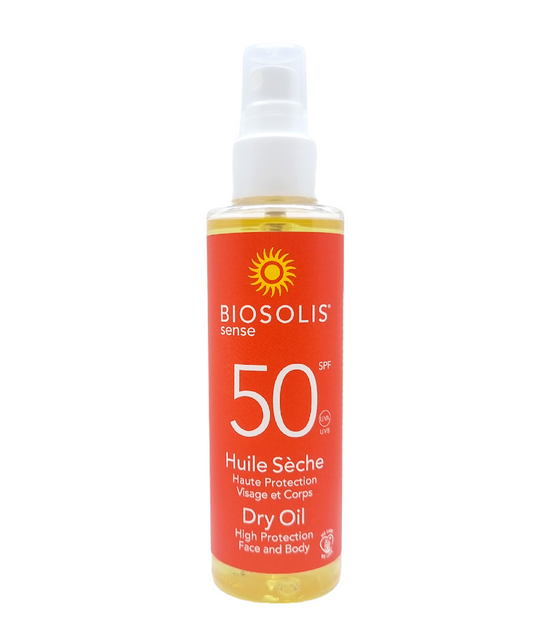 Sonnenschutz Trockenes Körperöl SPF 50 von BIOSOLIS, 150 ml, pflegt die Haut beim Sonnenbaden, sanftes, trockenes Körperöl mit hohem Schutz.