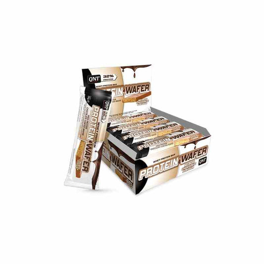 QNT Protein-Waffel Schokoladengeschmack, 12 Stück à 35g, proteinreiche Waffeln für den Snack.