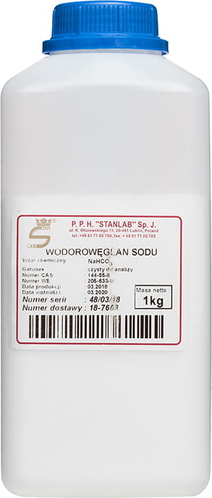 STANLAB Backpulver Natriumbikarbonat CZDA 1kg, feines weißes Pulver in Verpackung für Backen und Haushalt