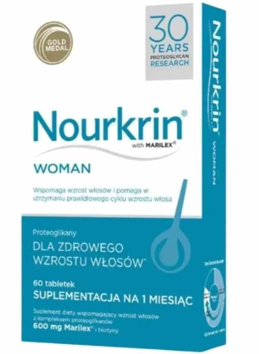 Nourkrin Woman Proteoglykane Tabletten von Biogo.de, 60 Stück, vegan, für gesunde Haare und Haarwachstum