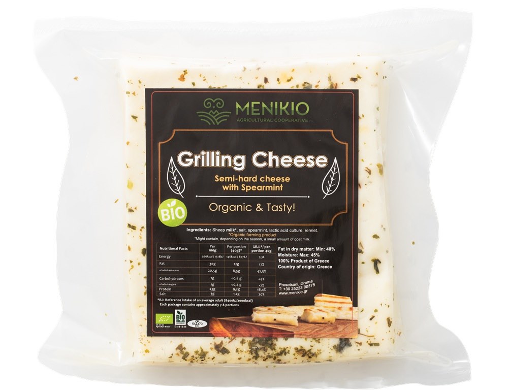 Bio Schafskäse zum Grillen von Menikio, 200 g, cremiger Schafskäse in einer Packung, ideal für den Grill.