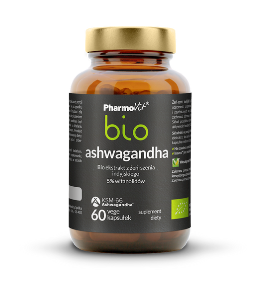Ashwagandha-Extrakt BIO 60 Kapseln 33 g - PHARMOVIT - Biogo.de