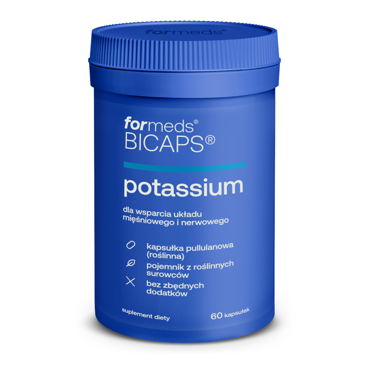 Bicaps Kalium 360 mg, vegane Kapseln von Biogo.de, 60 Kapseln für gesunde Kaliumaufnahme, natürliche Nahrungsergänzung