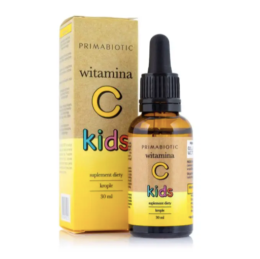 PrimaBiotic Vitamin C Kinder Tropfen in 30 ml Flasche, orangefarbene Verpackung, für Kinder mit Vitamin C Ergänzung