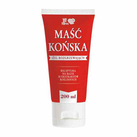 WegaFarm Pferdesalbe Wärmendes Gel von Biogo.de in 200 ml Tube, ideal zur Muskel- und Gelenkpflege bei Pferden.