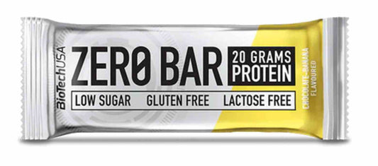 BioTech USA Zero Bar mit Schoko- und Bananengeschmack, 50g, energiereicher Proteinriegel, ideal für Fitness und gesunde Ernährung