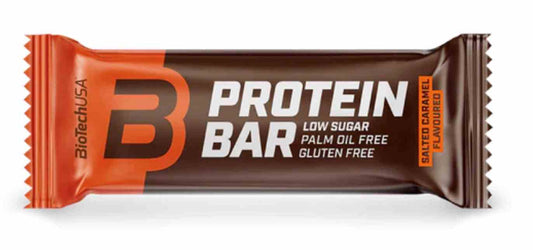 BioTech USA Protein Riegel mit 70g, gesalzener Karamell Geschmack, natürliche Zutaten, ideal als Snack oder Proteinquelle