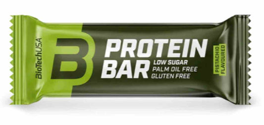 BioTech USA Protein-Riegel mit Pistazien-Geschmack, 70g, in Verpackung, nährstoffreicher Snack mit Pistazien für Muskelaufbau