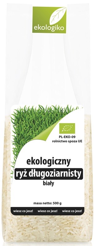 Weißer Langkornreis BIO von Biogo.de, 500 g, EKOLOGIKO, im Beutel, trockene Reiskörner, ideal für gesunde Mahlzeiten