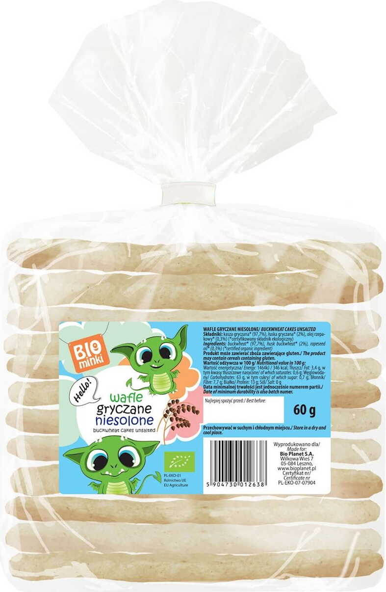 Ungesalzene Bio-Waffeln von Biogo.de, 60 g, knusprige pflanzliche Snacks auf einem Teller.