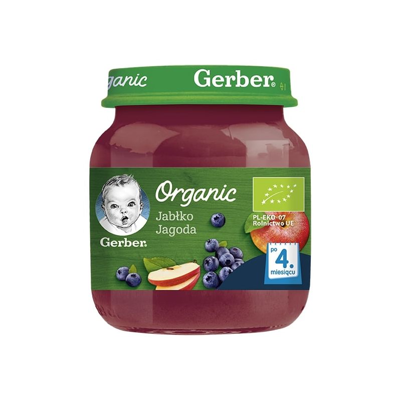 Maçã de Sobremesa Mirtilo após 4 Meses Gerber 125g
