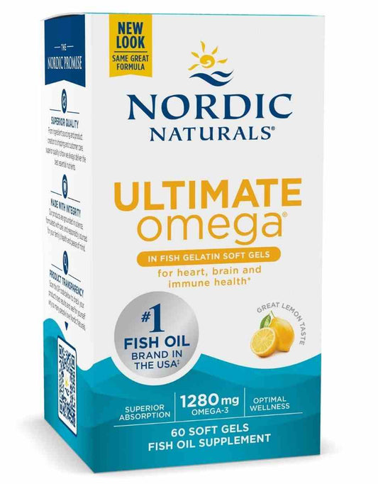 Omega-3 Fischgelatine Kapseln mit Zitronengeschmack, 1280 mg, von Nordic Naturals, für gesunde Haut und Herzgesundheit