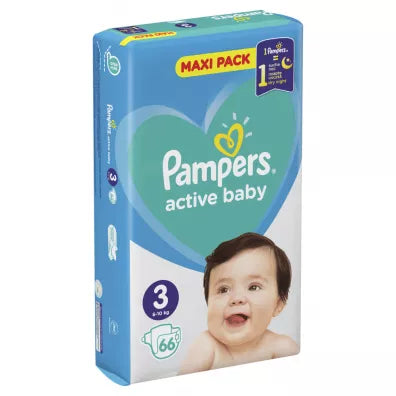 Aktive Babywindeln Größe 3 Pampers 66 Stk
