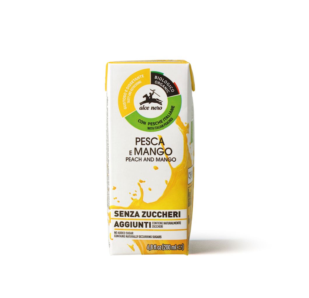 Bio Mango Saft von ALCE NERO, fruchtiger Bio-Fruchtsaft ohne Zucker, 200 ml Flasche, natürliche Fruchtqualität