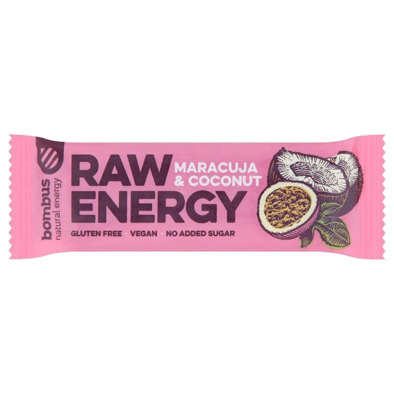 Raw Energy Fruit de la Passion Noix de Coco Sans Gluten 50 g BOMBUS Image secondaire du produit