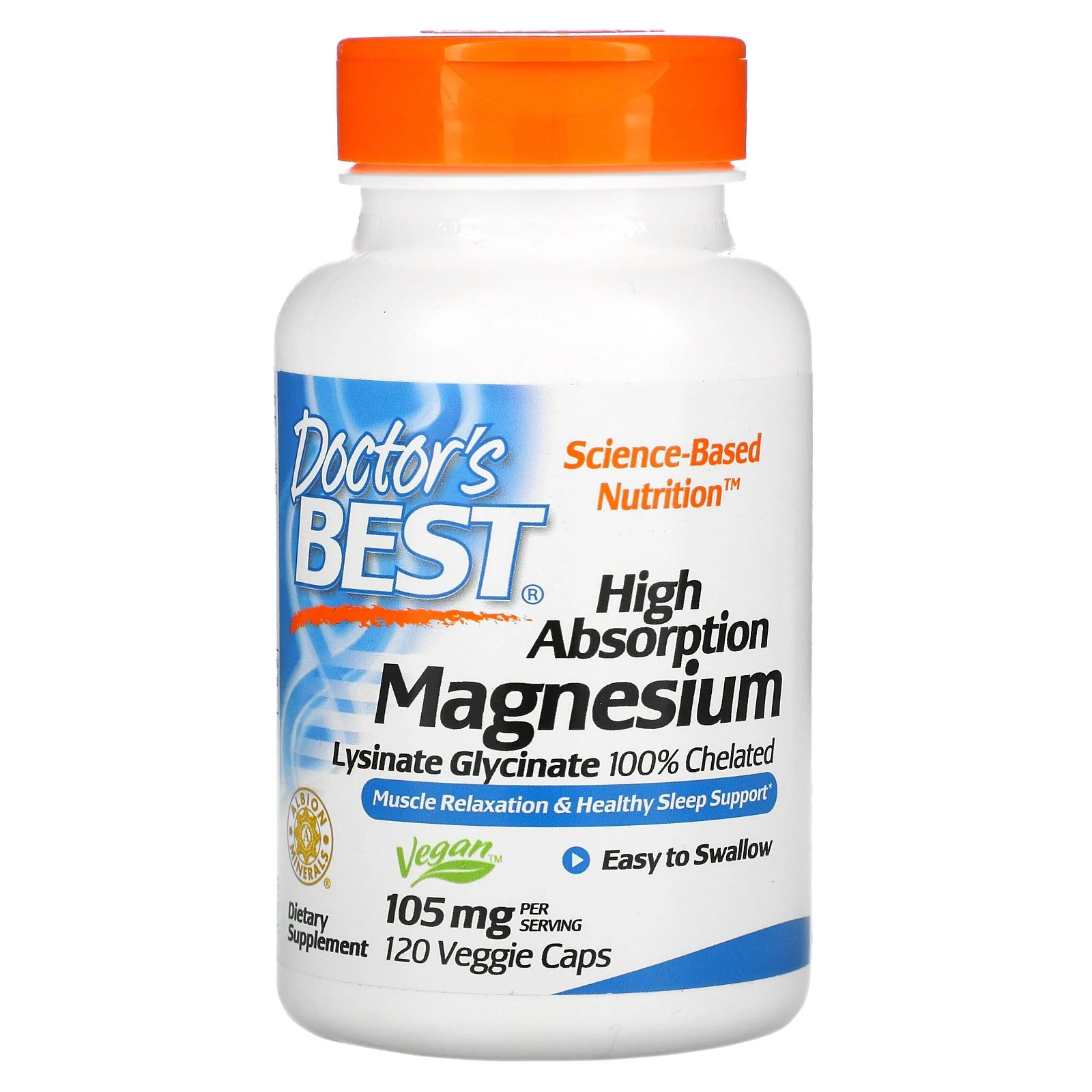 Magnesium med hög absorption - Magnesium 120 kapslar Doctor's Best Sekundär produktbild