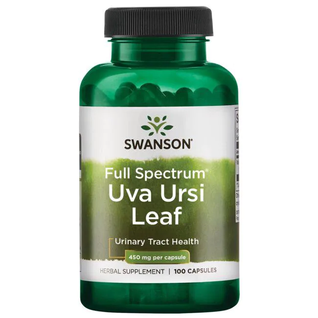 Vollspektrum Uva Ursi Blätter in 100 Kapseln von SWANSON HEALTH PRODUCTS, natürliche Nahrungsergänzung, Kräuter.