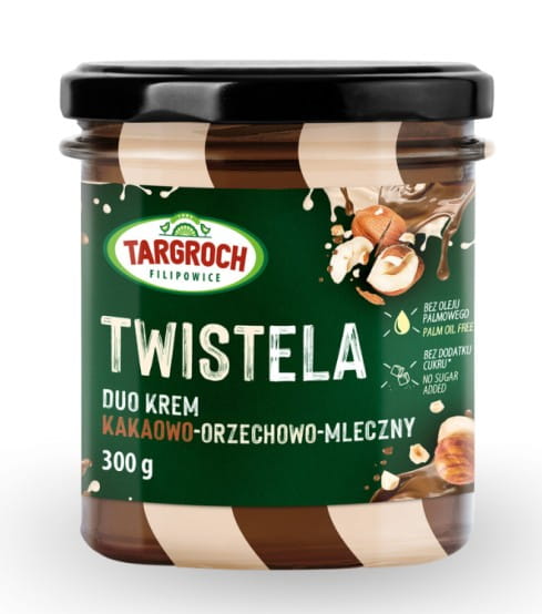 TWISTELA Kakao-Nuss-Milch-Creme in Glas, 300 g, mit Schokoladen- und Nussaromen, von TAR-GROCH-FIL
