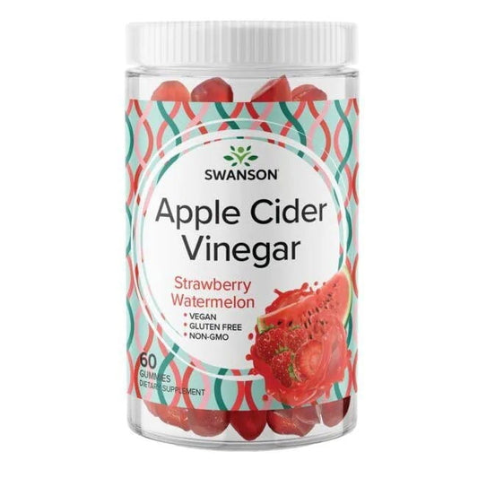 Swanson Apfelessig tru-Rhabarber Gummis, 60 Stück, vitaminreiche Nahrungsergänzung mit Apfelessig und Rhabarber.