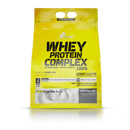 Olimp Molkenprotein-Komplex in 2,27 kg Eiskaffee-Geschmack, cremiges Proteinpulver in Dose, ideal für Muskelaufbau.