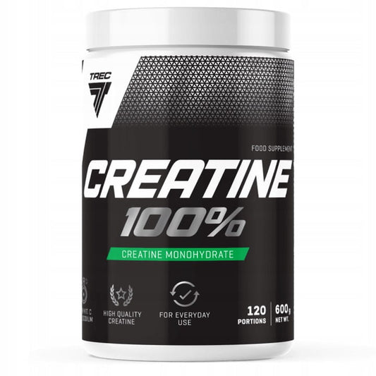 Trec Kreatin 100% Kreatin-Monohydrat in 600g Dose, feines Pulver für Krafttraining und Muskelaufbau