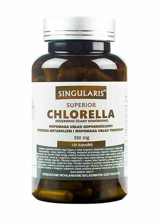 Singularis Chlorella 550 mg, 120 Kapseln, grüne Kapseln in einer Packung, Nahrungsergänzungsmittel für Detox und Vitalität