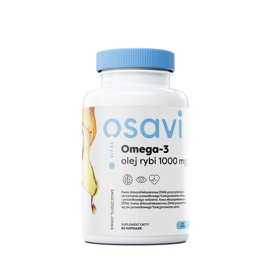 Osavi Omega 3 Fischöl Kapseln mit 1000 mg, Zitronengeschmack, 60 Stück, flüssige Kapseln für Herz und Gehirn