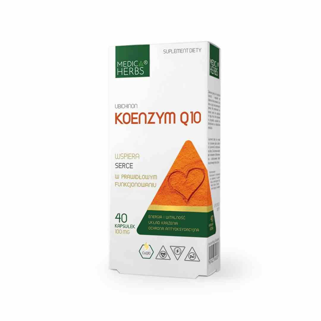 Medica Herbs Coenzym Q10 100mg Kapseln, 40 Stück, Nahrungsergänzungsmittel mit Coenzym Q10 in Kapsel-Form