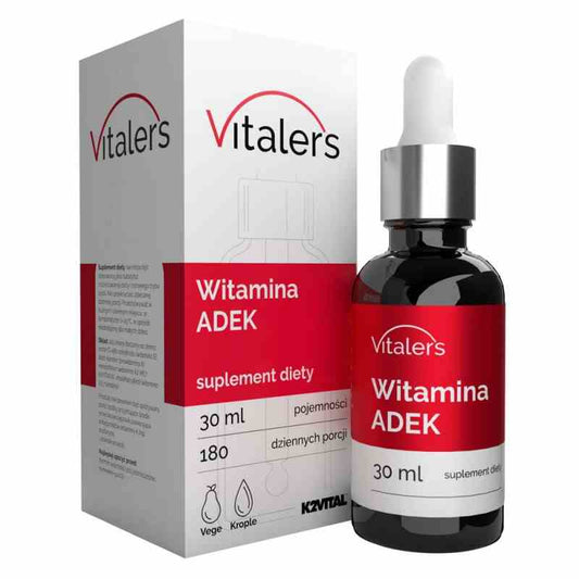 Vitaler Vitamin ADEK Flasche mit 30 ml, natürliche Nahrungsergänzung, dunkle Glasflasche mit Tropfer, Vitaminpräparat für Gesundheit