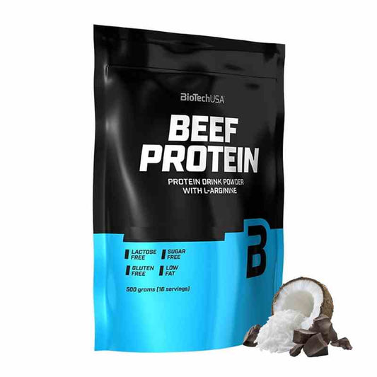 BioTech USA Rindfleischprotein mit Kokosnuss- und Schokoladengeschmack, 500g, Pulver in Dose bei BioTech USA