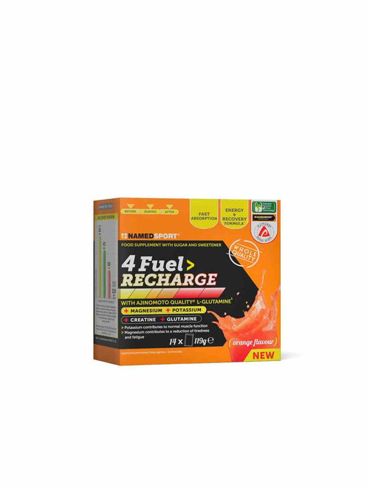 Namedsport 4Fuel Recharge Beutel mit 14 Portionen, energiereiches Sportgetränk, schwarzer Beutel, Pulver zum Mischen