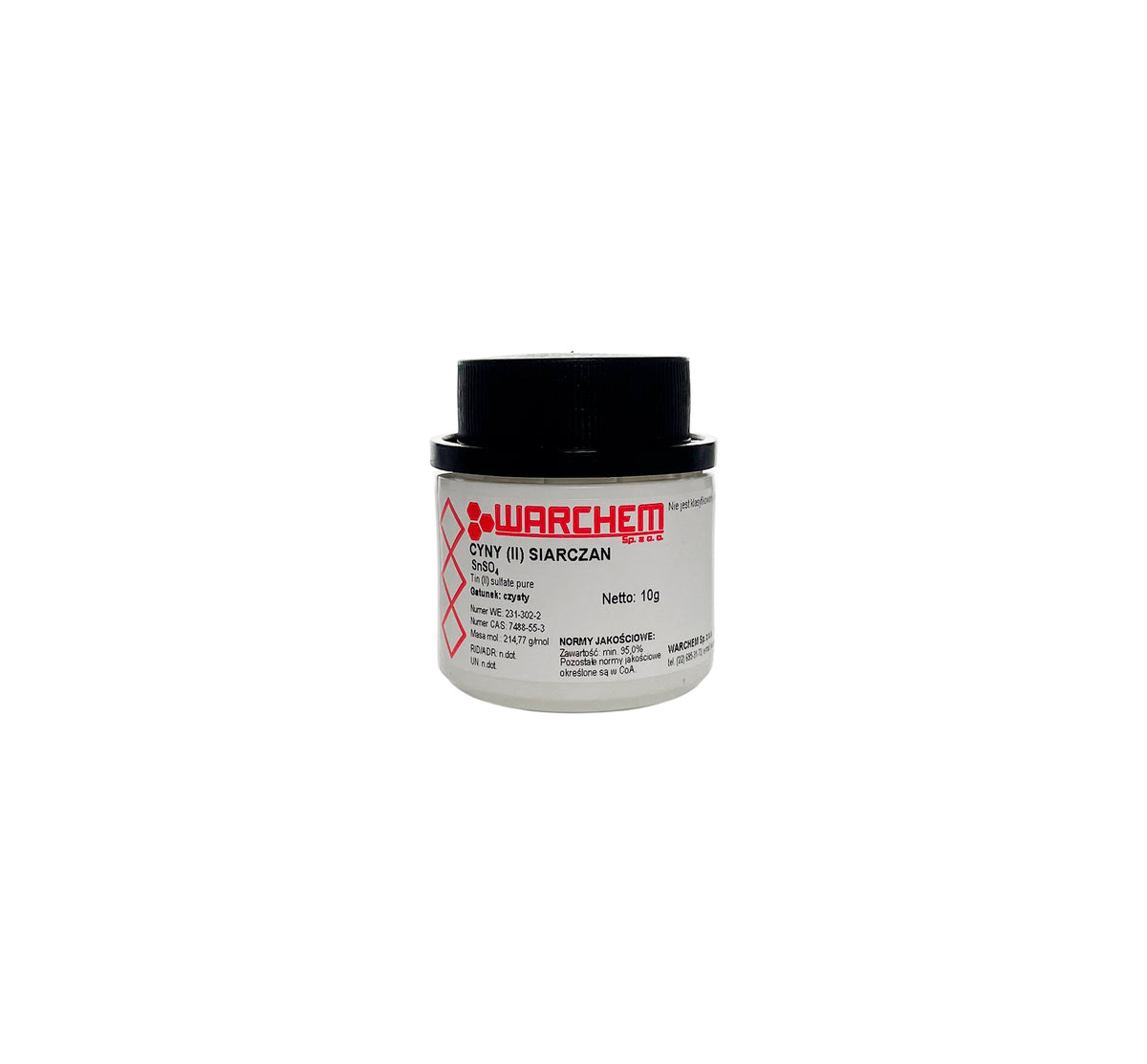 Reines Zinn(II)Sulfat in 10g Verpackung von WARCHEM, chemisches Reagenz für Laboranwendungen, klarer Kristallpulver
