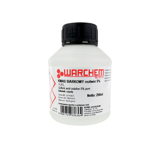 Reine Schwefelsäure 5% in 250ml Flasche von Biogo.de, chemische Lösung für Labor und industrielle Anwendungen