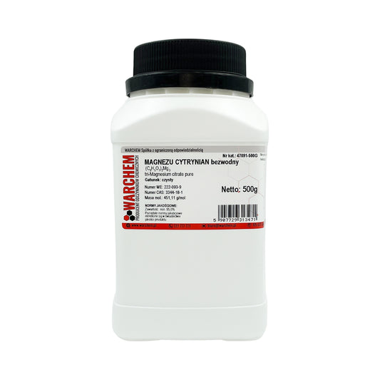 Magnesiumcitrat in 500g Packung, Biogo.de, reines Magnesiumpräparat mit natürlichen Inhaltsstoffen, für Nahrungsergänzung.