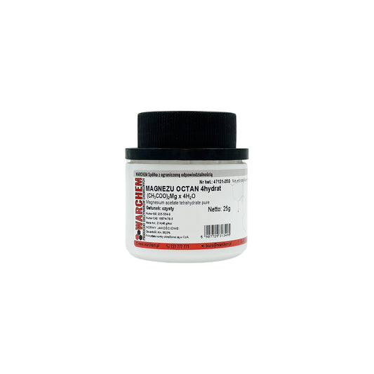 Reines Magnesium-Acetat 4-Hydrat, 25g, in einer transparenten Verpackung, für chemische Anwendungen, von Biogo.de
