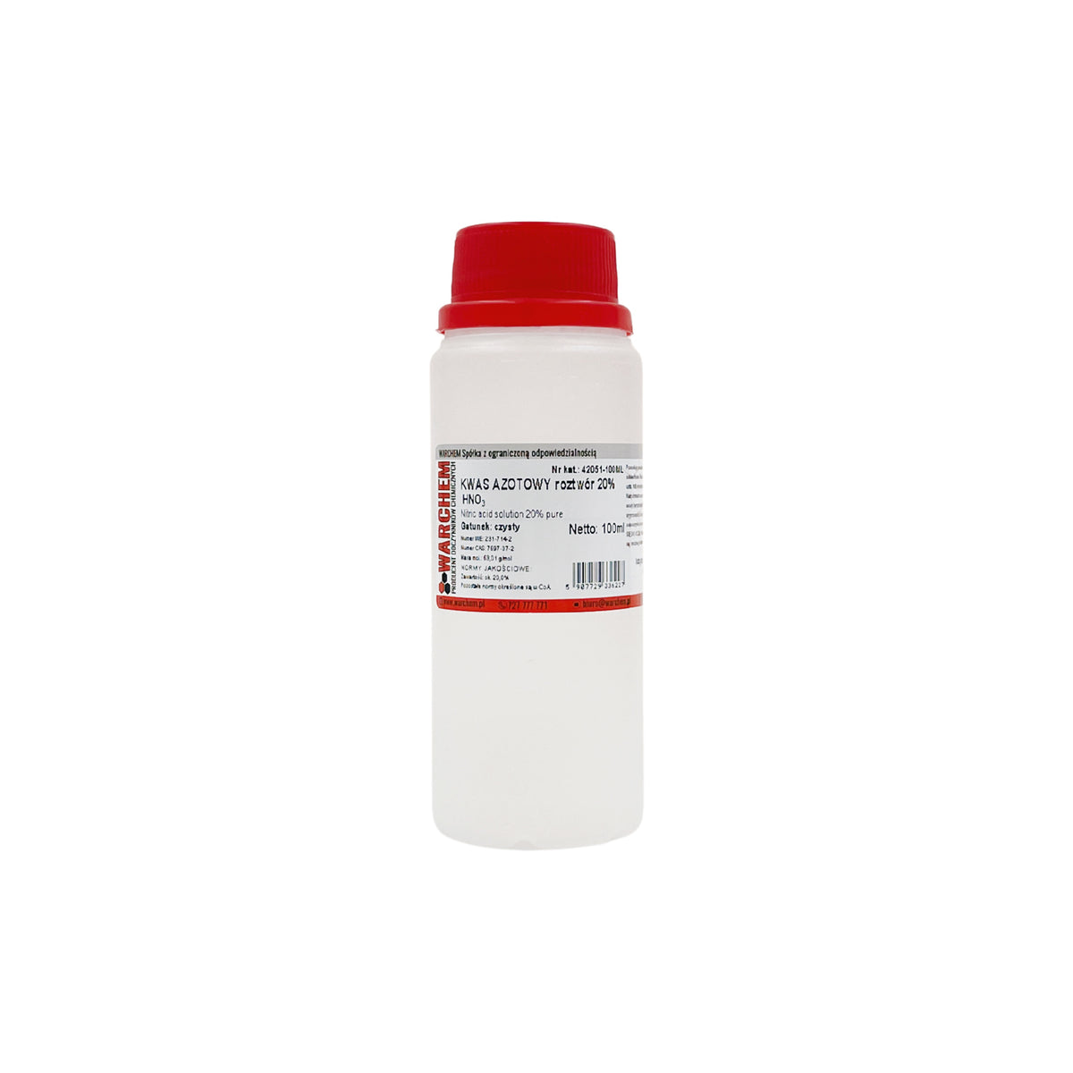 Reine Salpetersäure 20% Lösung in 100 ml Flasche, chemisch rein, für Laboranwendungen, von Biogo.de