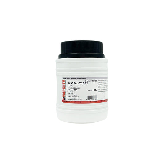Salicylsäure von CZDA in 100g Verpackung, Biogo.de, zur Hautpflege und Aknebehandlung, klare Flüssigkeit in Flasche sichtbar