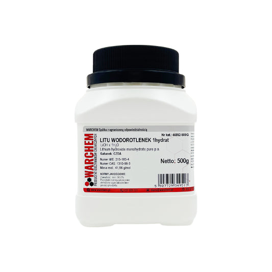 LITIUMHYDROGENAT 1hydrat - CZDA, 500g, Biogo.de, chemisches Reagenz in Verpackung, chemische Substanz für Labore
