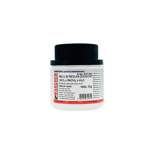Reines Nickelcarbonat (II) basisches Hydrat, 50g, chemisches Pulver in transparentem Behälter, von Biogo.de