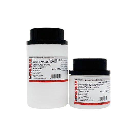 Reines ALCIUM OCTATE (II) BASIC in 50g Verpackung von Biogo.de, chemisches Reagenz mit weißem Pulver auf weißem Hintergrund