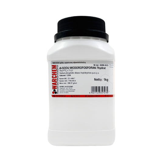 Di-Natriumhydrogenphosphat 7-Hydrat, 1 kg, WARCHEM, chemisches Pulver für Labor und Industrie, in Verpackung sichtbar