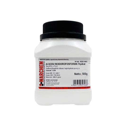 Di-Natriumhydrogenphosphat 7-Hydrat, 500g, WARCHEM, chemisches Pulver für Labor und Industrie, in Packung sichtbar