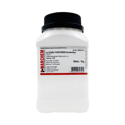 Wasserfreier Tri-Natriumphosphat Pulver in 1kg Packung von Biogo.de, chemisches Reagenz für Labore und Industrie.