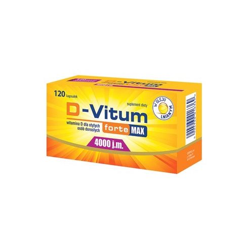 Oleofarm D-Vitum Forte 4000 IE Vitamin D3 Kapseln, 120 Stück, in dunklen Kapseln für die Vitaminversorgung